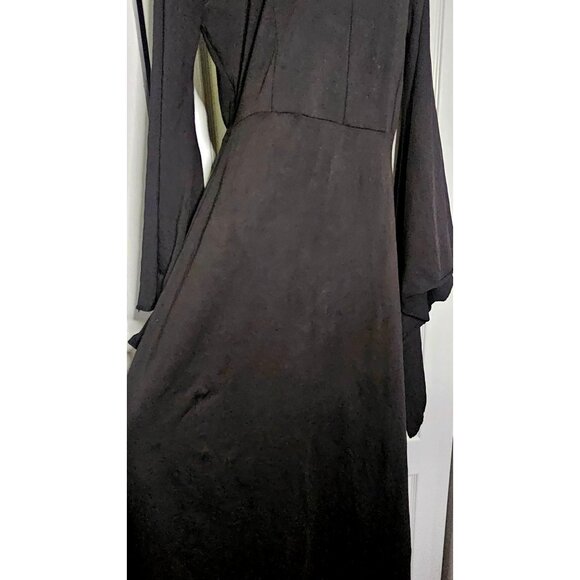 Women's Grim Reaper Halloween Costume Hooded Robe Dress Evil Demon Mask Spirit - Picture 8 of 10